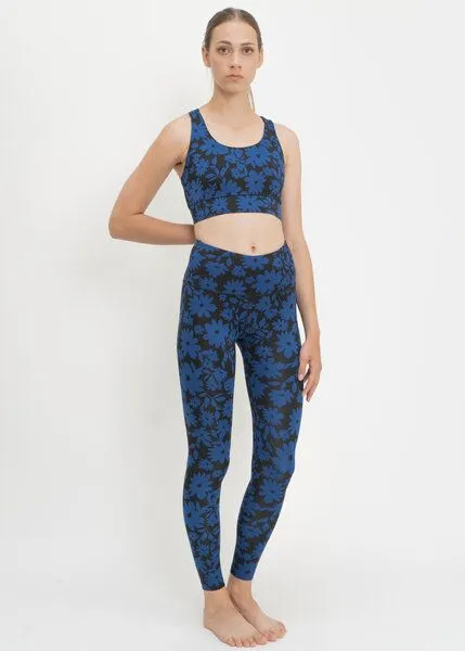 boochen boochen Surf & Yoga Highwaist Leggings mit Moonflower Print, Dark moonflower (schwarz), – Produktbild 2 von 4