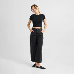 DAWN BLINK High Waist Culotte Jeans - Black Denim - Black Denim / 32 / 28 – Produktbild 1 von 1
