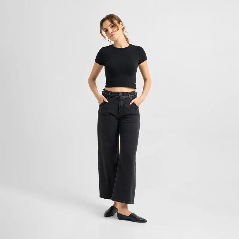 DAWN BLINK High Waist Culotte Jeans - Black Denim - Black Denim / 33 / 28 – Produktbild 1 von 1