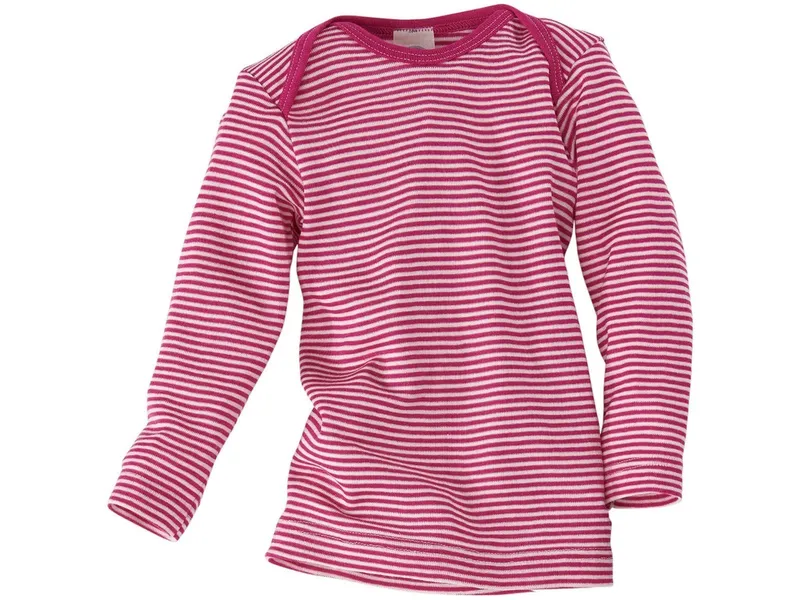Cosilana Cosilana Baby und Kinder Schlupfhemd Langarm Wolle Seide pink-geringelt Gr.74/80, Pink, mehrfarbig, – Produktbild 1 von 2