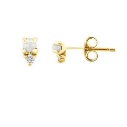 Eppi Eppi Goldene Ohrstecker mit Perlen und Lab Grown Diamanten Clarice – Produktbild 1 von 1