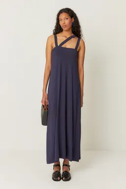 SKFK SKFK Damen vegan Kleid Odele Marineblau – Produktbild 1 von 1