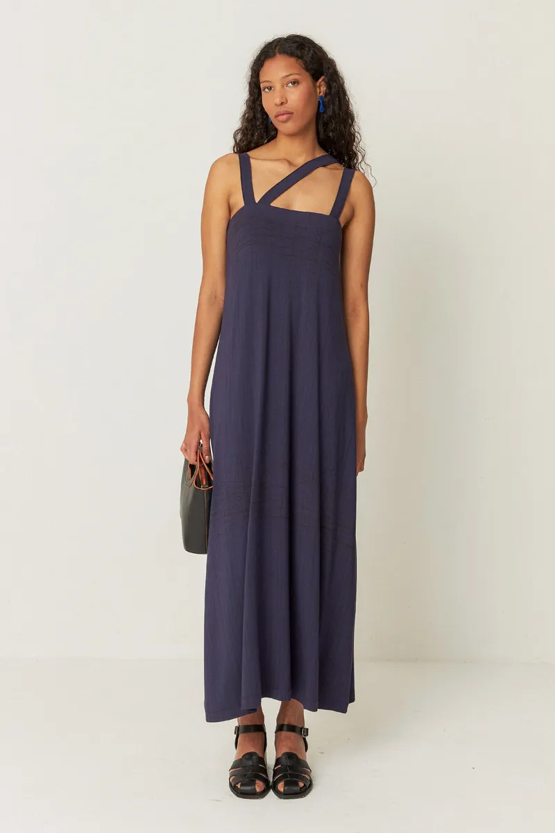 SKFK SKFK Damen vegan Kleid Odele Marineblau, Extra dunkelblau, – Produktbild 1 von 2