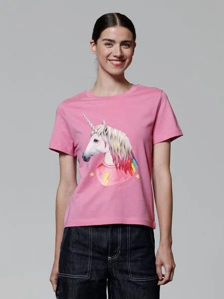 watapparel watapparel T-Shirt Frauen Flash, the unicorn, Bubble pink, – Produktbild 2 von 3