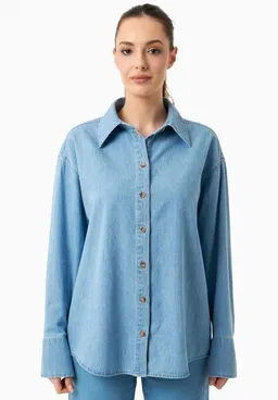 ORGANICATION ORGANICATION Denim-Bluse aus Bio-Baumwolle – Produktbild 1 von 1