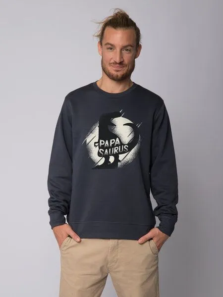 watapparel watapparel Sweatshirt Unisex Papasaurus, India ink grey, – Produktbild 2 von 3