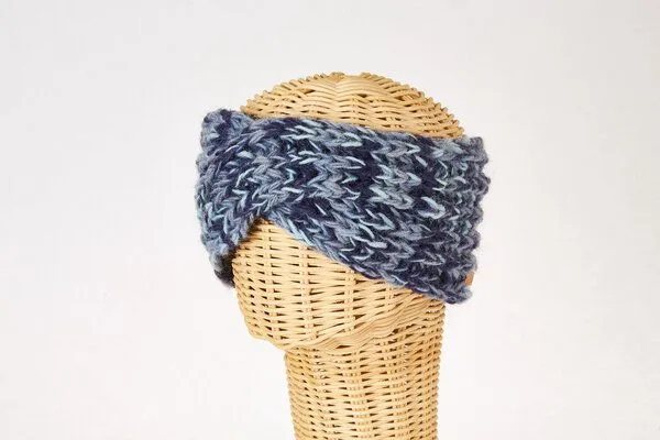 short'n'pietz short'n'pietz Schurwollstirnband meliert, handgestrickt, Blau, – Produktbild 1 von 1
