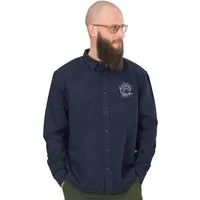 Life-Tree Life-Tree Organic Fairwear Fairwear Men Organic Hemd Workershirt Logo Olive | Navy Blue – Produktbild 1 von 1