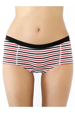 Albero Natur Albero Natur Damen vegan Multipack 4x Briefs Boyshorts Rot/Schwarz – Produktbild 1 von 1