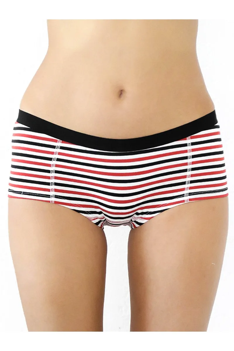 Albero Natur Albero Natur Damen vegan Multipack 4x Briefs Boyshorts Rot/Schwarz, Weiß, – Produktbild 1 von 2