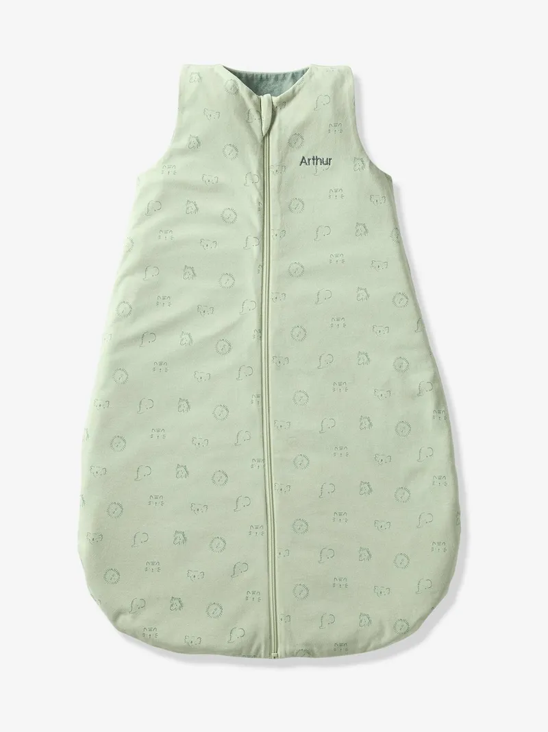 Vertbaudet Baby Sommerschlafsack BALI ärmellos TOG 1 personalisierbar BASIC, Grün bedruckt, – Produktbild 3 von 3