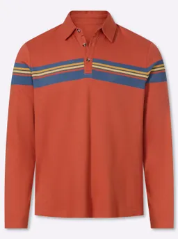 Catamaran Langarm-Poloshirt terra-bedruckt – Produktbild 1 von 1