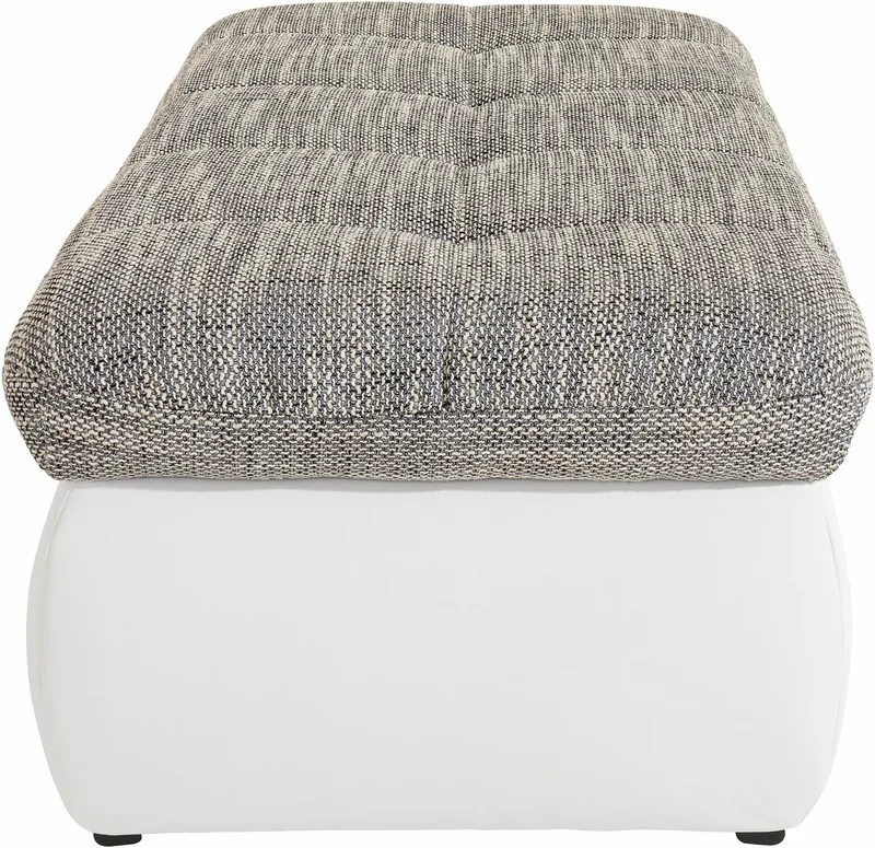 DOMO collection Polsterhocker MORIC 136x64 cm, praktisch und komfortabel, inklusive Stauraum, Grau|weiß, – Produktbild 1 von 5