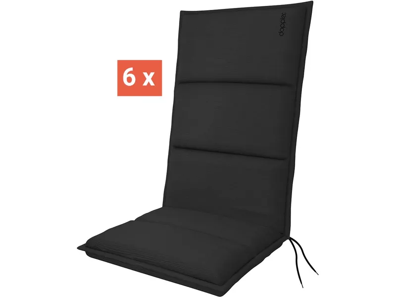 Doppler doppler Auflage "CITY" für Hochlehner, 6er-Pack, 119x48x6 cm, Polyester, anthrazit – Produktbild 1 von 1