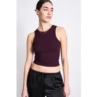 JAN N JUNE JAN 'N JUNE Damen vegan Tank Top Rib Porto Cherry Lacquer, Rot, – Produktbild 1 von 1