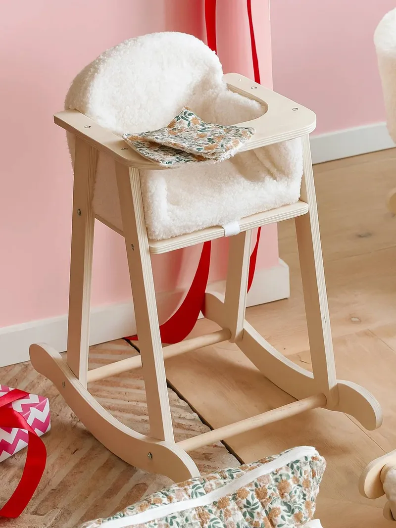 Vertbaudet Puppen-Schaukelstuhl aus Holz FSC®, Braun, – Produktbild 1 von 4