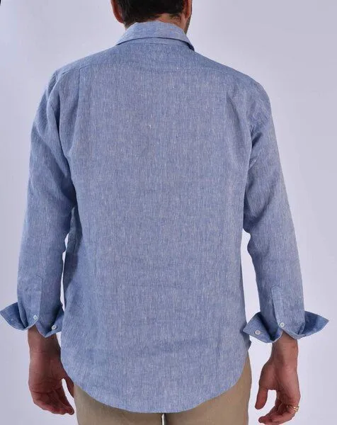 Aatise Aatise Leinenhemd Zeus 100% Leinen regular fit, französischer Kragen, Blau, – Produktbild 3 von 4