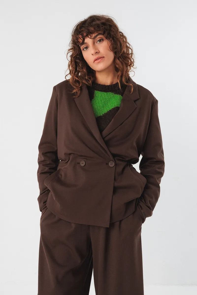 SKFK SKFK Damen vegan Blazer Iratz Braun, Dunkelbraun, – Produktbild 1 von 2