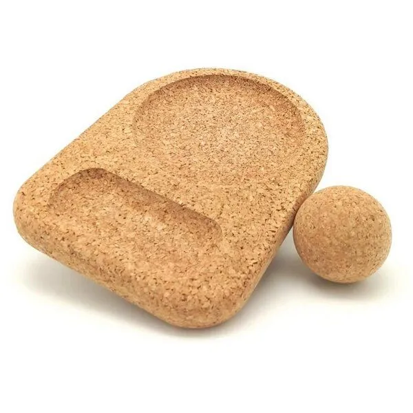 Kork-Deko Kork-Deko Fußmassage-Set aus Kork 2-teilig | Massagekugel & Plattform für Entspannung – Produktbild 2 von 7