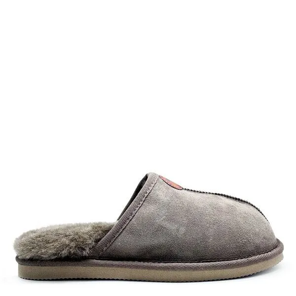 thies Pantoffel aus Schaffell "thies Grumpy Dad Slipper", fair produziert, Elephant grey, – Produktbild 1 von 4
