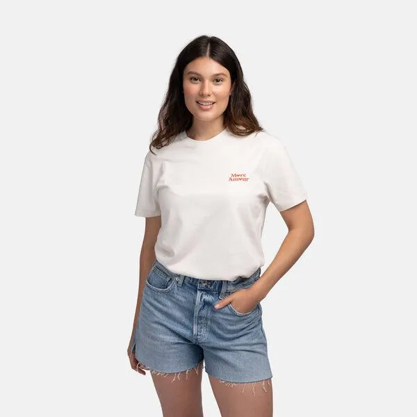 Natural Vibes Natural Vibes T-Shirt More Amour Bio GOTS | Bio T-Shirt | Weißes T-Shirt (Naturweiß) | Herren Damen T-Shirt | – Produktbild 4 von 4