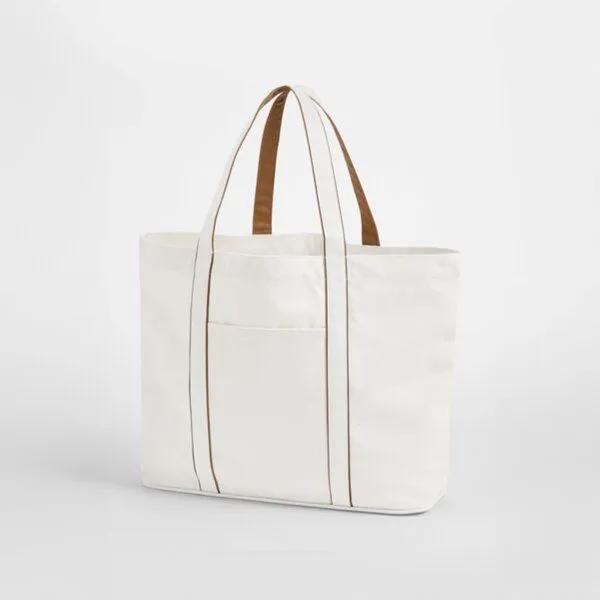 Westford Mill Westford Mill Tragetasche 41 x 34 x 15 cm zweifarbig, Weiss (soft) / beige (caramel), – Produktbild 1 von 2