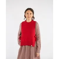 MATONA Matona Strickpullunder mit Bindedetail für Frauen aus Bio-Baumwolle und Lammwolle / Apron Vest, Poppy, – Produktbild 1 von 1