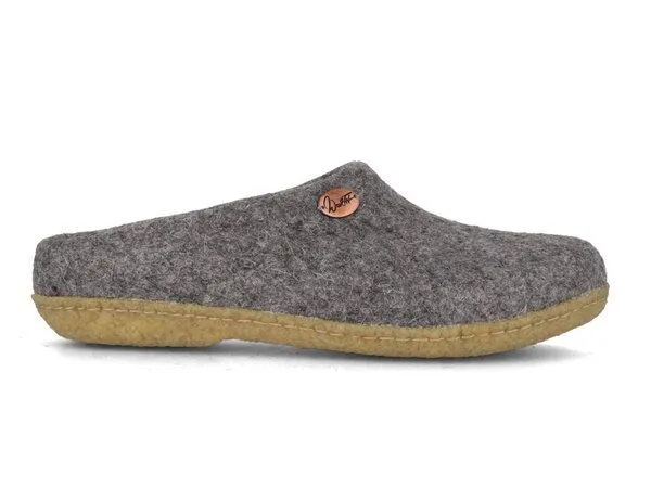 WoolFit WoolFit Filzpantoffeln „Classic“ mit Naturgummisohle mit weichen Filzeinlagen, Hellgrau, – Produktbild 2 von 4
