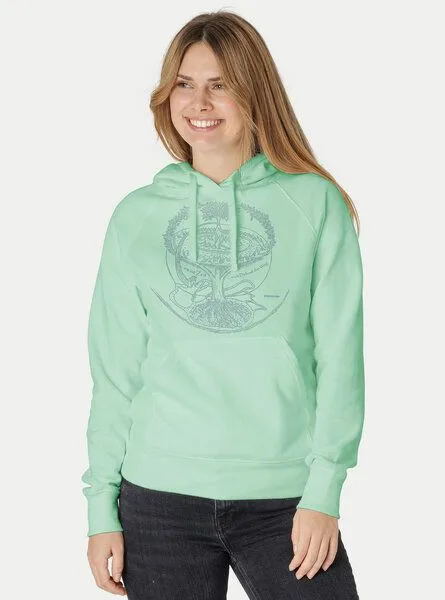 Peaces.bio - handbedruckte Biomode Peaces.bio - handbedruckte Biomode Bio-Damen-Kapuzensweater Weltenesche, Mint, – Produktbild 2 von 2