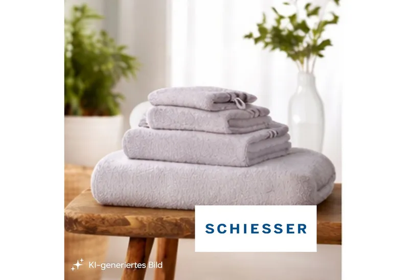 Schiesser Schiesser Handtücher Skyline Color aus 100 % Baumwolle mit eleganter Streifenbordüre, Frottier (Set, 4-St), OEKO-TEX® MADE IN GREEN, Grau, – Produktbild 3 von 6