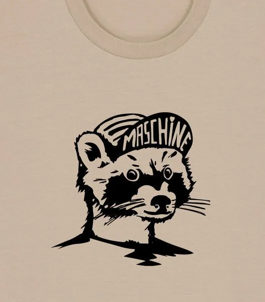 päfjes päfjes Waschbär die Maschine Fahrrad Gravel - Unisex Männer Bio Unifarben T-Shirt, Desser dust (braun), – Produktbild 4 von 4