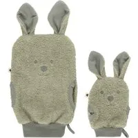 BIBS BIBS Kinder Waschlappen Kangaroo aus Bio-Baumwolle 2er Set - Sage Maße 17 x 14 cm und 10 x 8 cm, Grün, – Produktbild 1 von 1