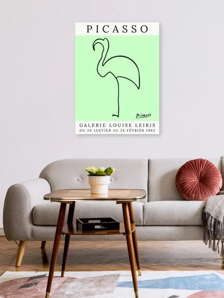 Photocircle Photocircle Poster / Leinwandbild - Picasso Flamingo – grün – Produktbild 2 von 4