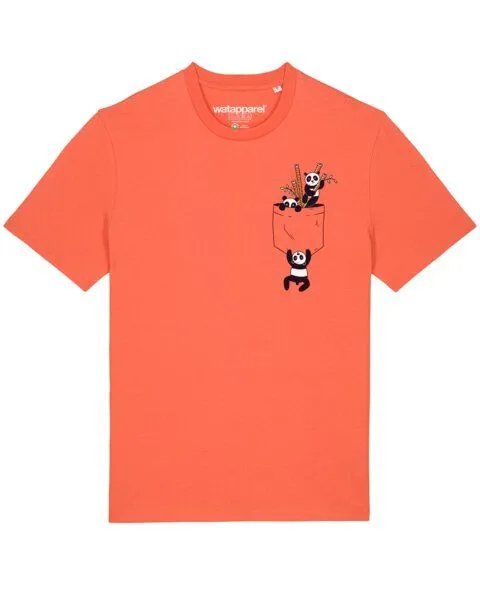 watapparel watapparel T-Shirt Unisex Pocket Pandas, Fiesta, – Produktbild 1 von 4
