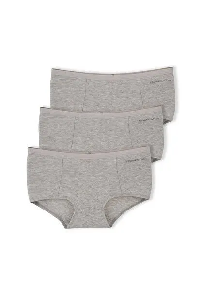 ORGANICATION ORGANICATION BLAIRE | Boyshorts Panty aus Bio-Baumwolle und TENCEL Modal im 3er-Pack, Grey melange, – Produktbild 1 von 4