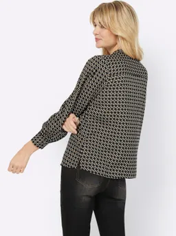 heine Langarm-Bluse schwarz-camel-bedruckt – Produktbild 1 von 1