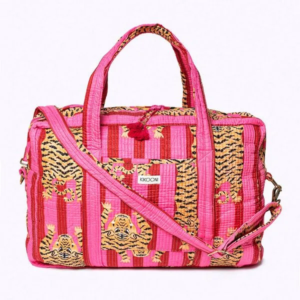 KIKOONI KIKOONI handgefertigte große Reisetasche TRAVELER BAG, Poppy tiger love, – Produktbild 1 von 4