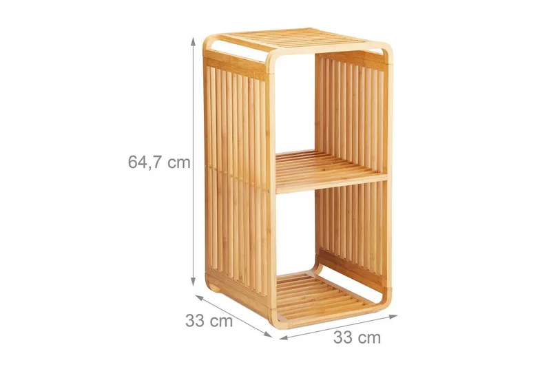 RELAXDAYS RELAXDAYS Badregal Bambus Regal mit Ablagen, 3-tlg., 3, Braun, – Produktbild 4 von 5