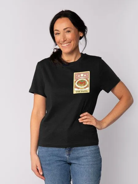 watapparel watapparel T-Shirt Frauen Tarot The Pasta, Black, – Produktbild 1 von 4