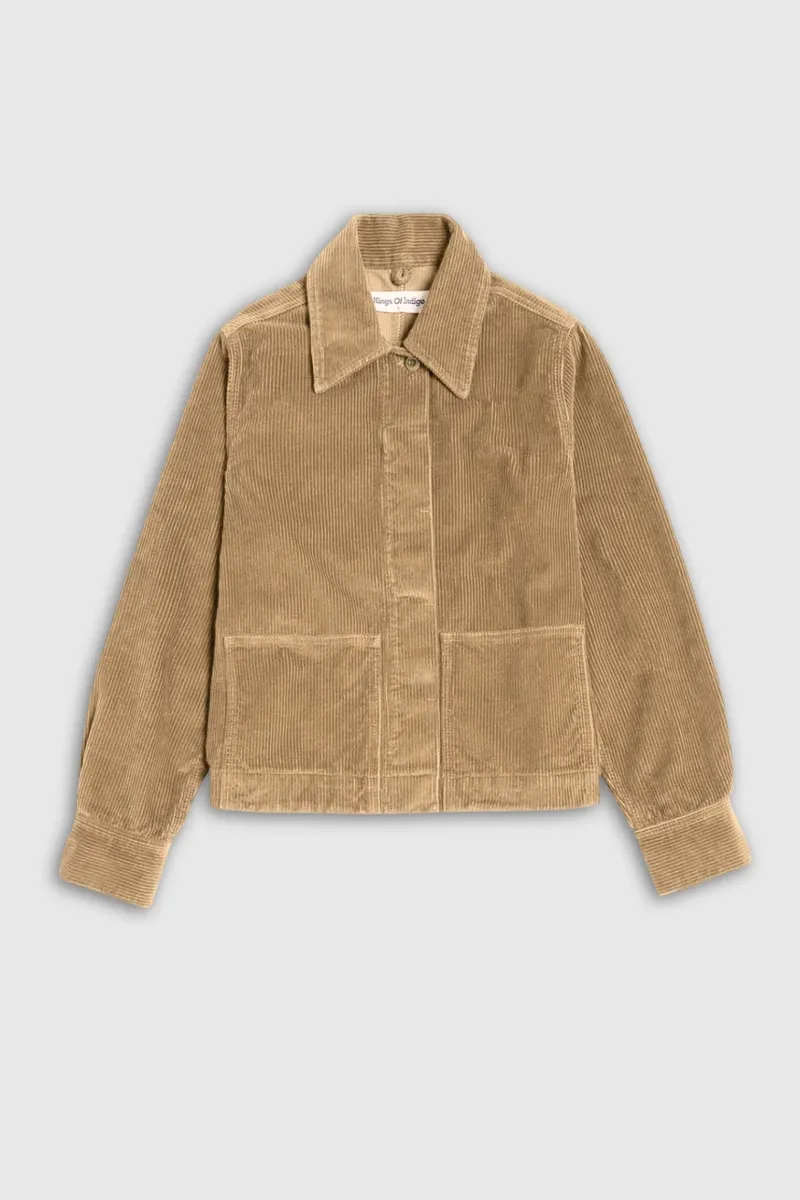 Kings Of Indigo Kings of Indigo Damen vegan Jacke Ota Cord Silber Nerz Beige, Beige, – Produktbild 1 von 1