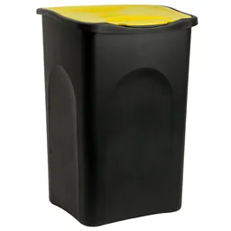 Casaria® Casaria Deuba Mülleimer Schwarz/Gelb Kunststoff 50L – Produktbild 1 von 1