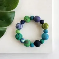 Worldfinds Worldfinds Kantha Armband Betty Bauble, Blau, – Produktbild 1 von 1