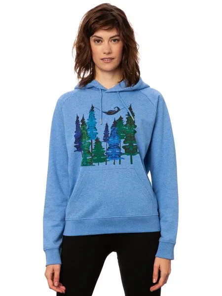 FellHerz FellHerz Damen Hoodie Wood Girl blue melange – Produktbild 3 von 4