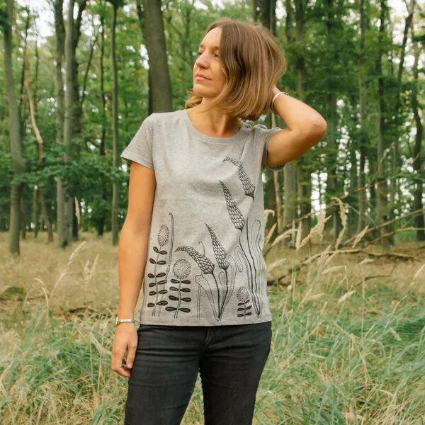 Cmig Cmig Waldwiese T-Shirt Damen, Mid heather grey, – Produktbild 3 von 4