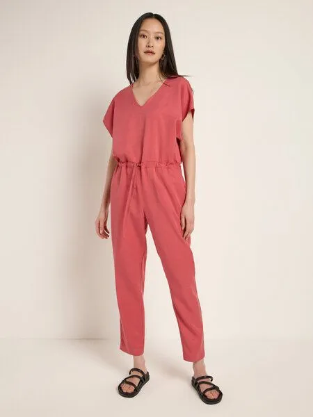 LANIUS LANIUS Jumpsuit STRIPE aus TENCEL und Bio-Leinen, Blau (midnight), – Produktbild 4 von 4