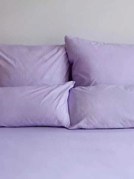 erlich textil erlich textil Cotton Select Spannbettlaken aus Bio-Baumwolle, made in Europe, Flieder, – Produktbild 5 von 5