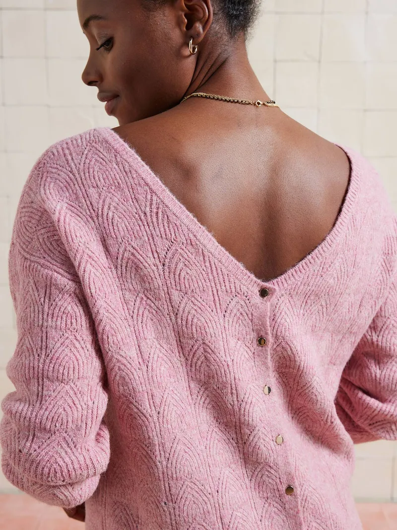 Vertbaudet Wende-Pullover, Altrosa, – Produktbild 4 von 4