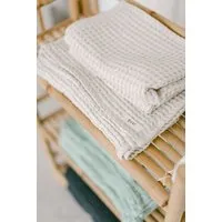 gust gust. Waffelhandtuch - Badetuch aus Leinen und Bio-Baumwolle – Bath towel - 70x140 cm, Ivory (natur), – Produktbild 1 von 1