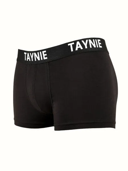 Taynie 2er-Pack schwarz/weiß - Retroshorts - Biozidfrei - Zertifiziert - TAYNIE HERREN BOXERSCHORTS, Schwarz, – Produktbild 2 von 4
