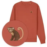 LIGARTI Bestickter Pullover – Albert der Affe – LIGARTI Tiermanufaktur, Terracotta, – Produktbild 1 von 1
